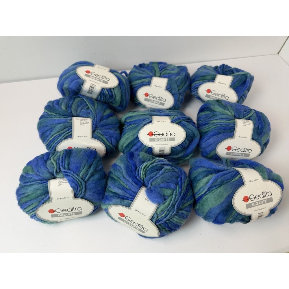 Gedifra GIGANTE Super Bulky Wool Yarn 50g/30m Lot 9 Blue Green